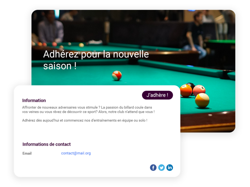 Logiciel club de billard