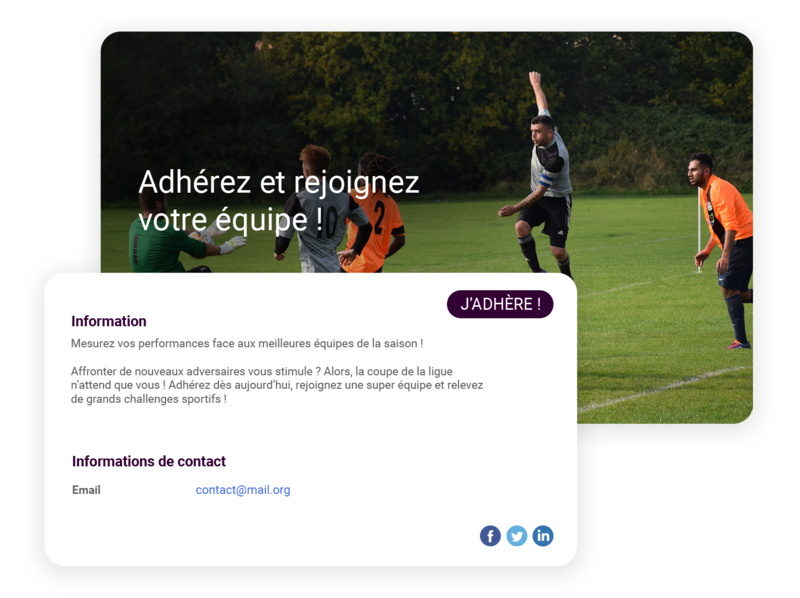 Gestion adhésions et cotisations club de football