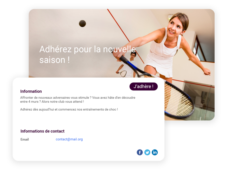 Logiciel club de squash