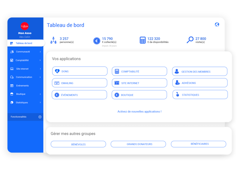 Logiciel en ligne pour association