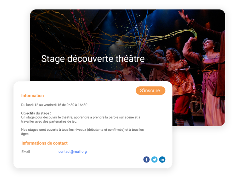 Tableau de bord Ecole Theatre